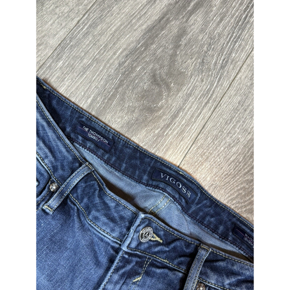 VIGOSS Jeans Womens 31 (31x25) Thompson Tomboy Distressed Blue Denim Mid Rise - Picture 8 of 10